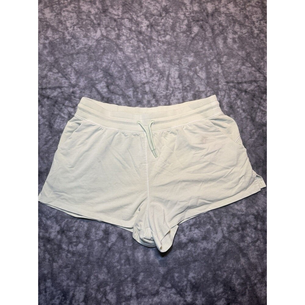 All in Motion Women's Green Athletic Shorts Solid Jersey Drawstring 2.5"